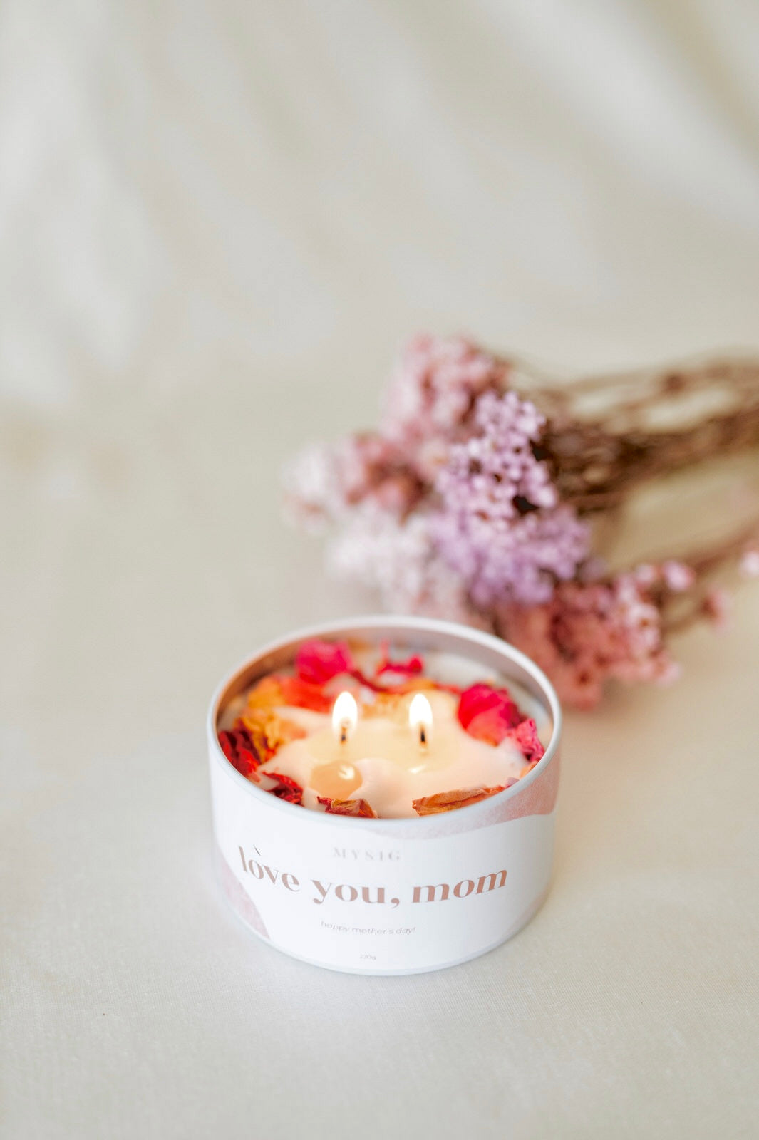 Flower Candle - LOVE YOU, MOM (back for Mother's Day 2026)