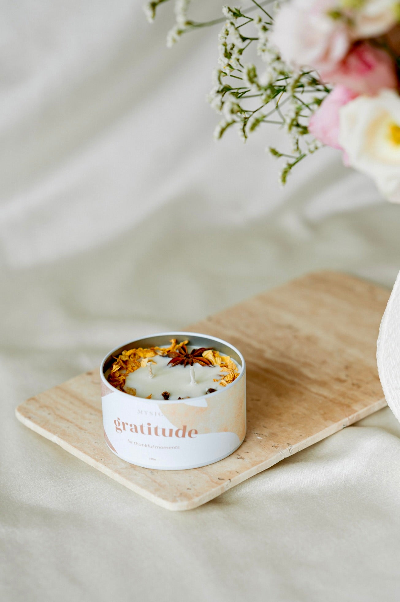 Flower candle - GRATITUDE
