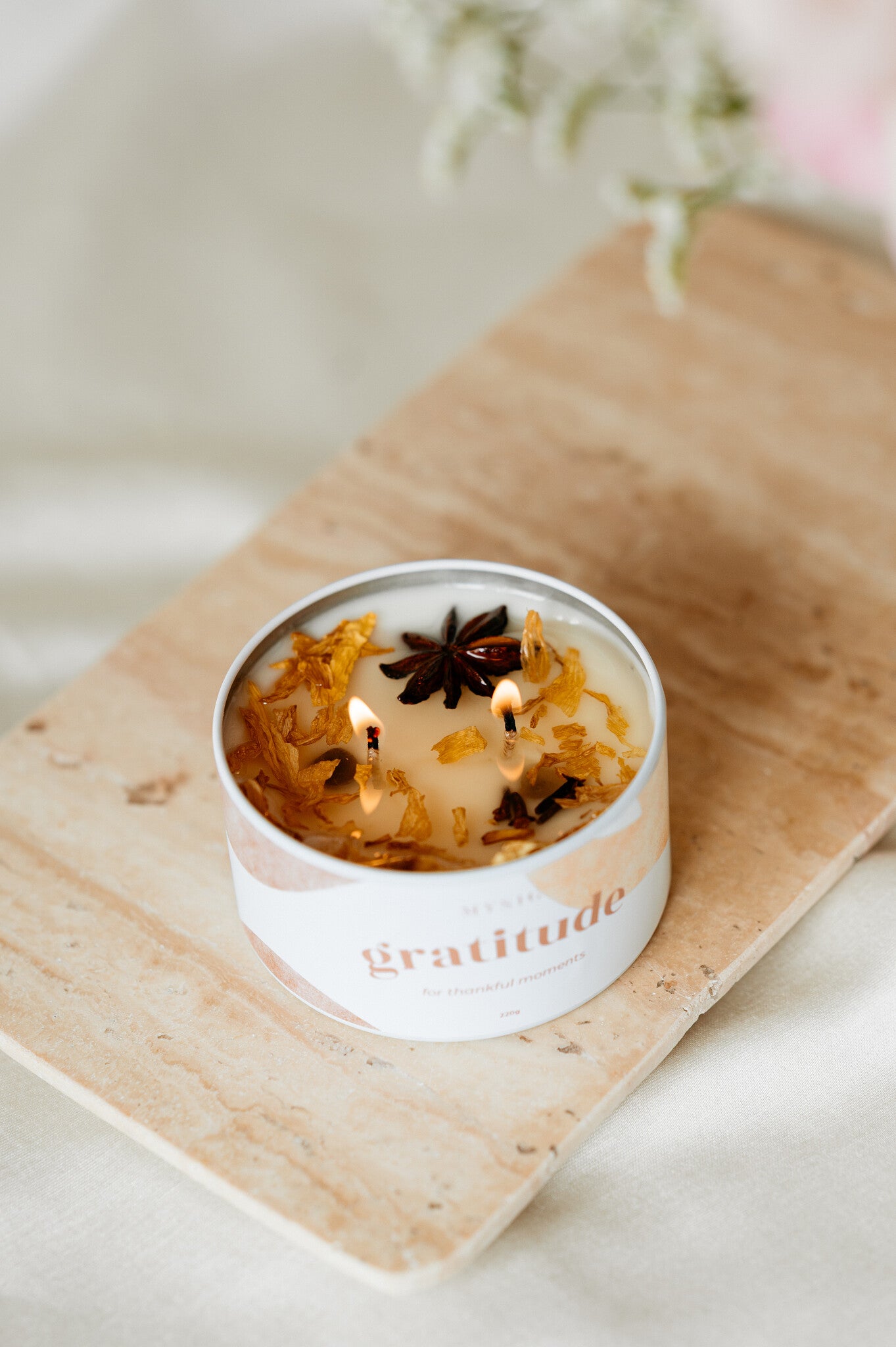 Flower candle - GRATITUDE